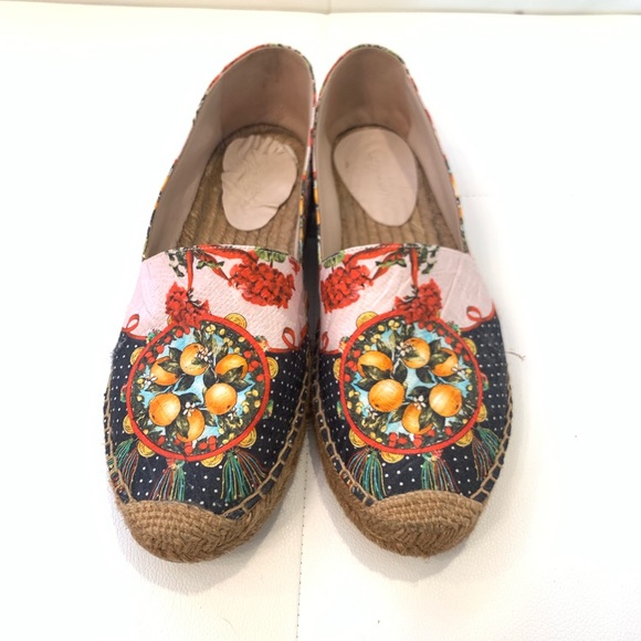DOLCE&GABBANA Multicolor Satin Espadrilles Sz 40 - Picture 2 of 7